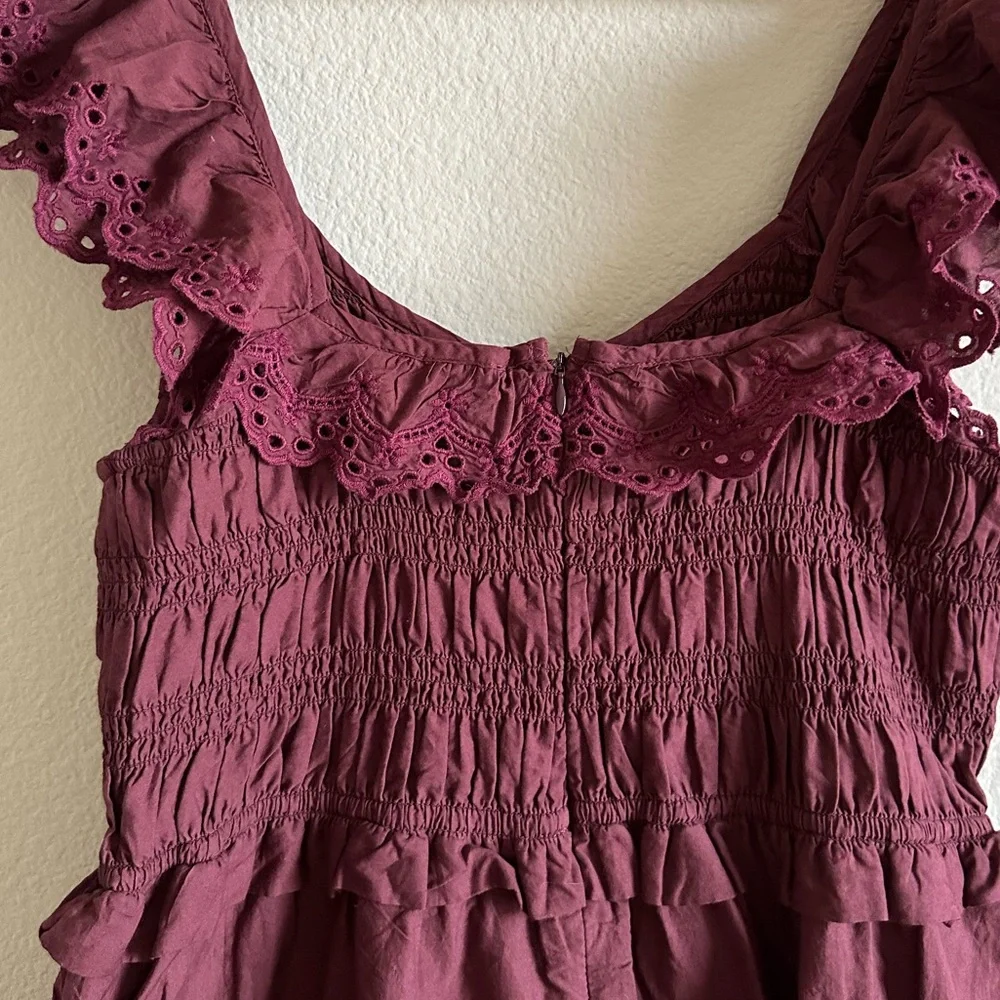 Madewell Burgundy Midi Dress - Picture 9 of 11